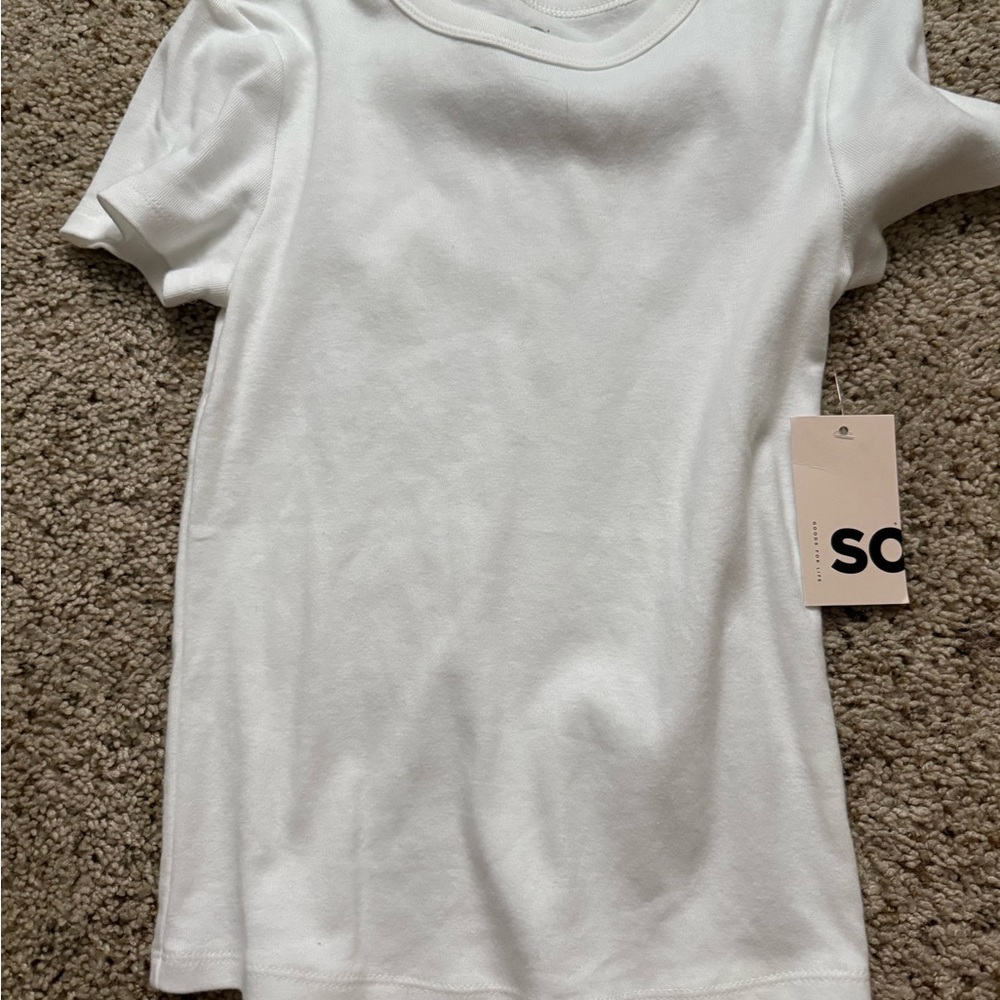 Kohl's White Short Sleeve Tee Classic Cotton Crew Neck